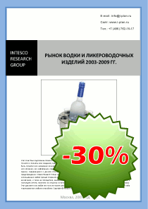 Рынок водки и ликероводочных изделий 2003-2009 гг.