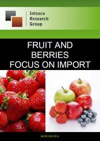 Fruit and berries and market of fruit and berries. Focus on import
